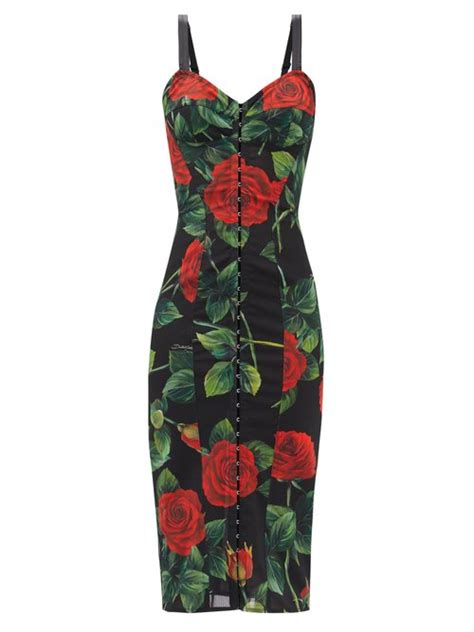 dolce gabbana red rose dress.